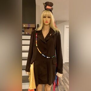 Handmade Mad Hatter costume bundle with brown jacket and adorable fascinator